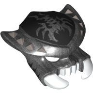 Lego Mask Scorpion with White Fangs and Pincers, Silver Spikes and Scorpion Emblem Print / Pearl Titanium