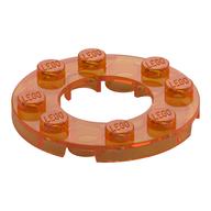 Lego Plate Round 4 x 4 with 2 x 2 Round Opening / Trans-Orange