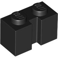 Lego Brick Special 1 x 2 with Groove / Black