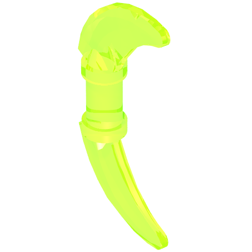 Lego Weapon Scythe / Hook with Double Blades / Trans-Neon Green