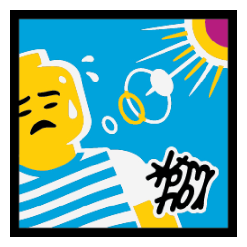 Lego Tile 2 x 2 with Sunny Day Filter Print / Black