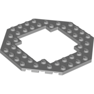 Lego Plate Special 10 x 10 Octagonal Opening / Light Bluish Gray