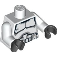 Lego Torso Armor Clone Trooper Black Belt Print, White Arms, Black Hands / White