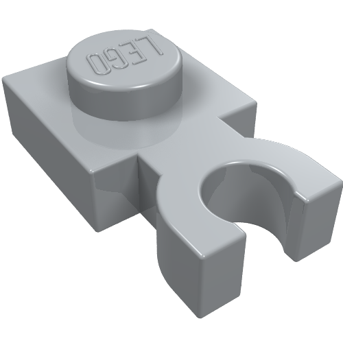 Lego Plate Special 1 x 1 with Clip Vertical [Thick U Clip] / Light Bluish Gray