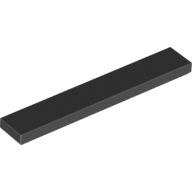 Lego Tile 1 x 6 with Groove / Black