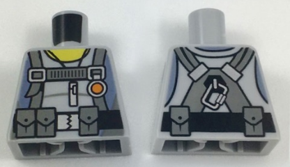 Lego Torso Scuba Suit with Utility Belt with 3 Pouches Front, 2 Pouches Back Pattern / Light Bluish Gray