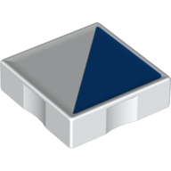 Lego Duplo Tile 2 x 2 with Shape Blue Right Triangle Print