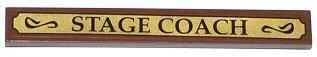 Lego Tile 1 x 8 with 'STAGE COACH' Pattern (Sticker) - Set 79108 / Reddish Brown