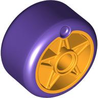 Lego Wheel 24 x 20 with Dark Purple Tire Pattern / Bright Light Orange