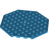 Lego Plate Special 10 x 10 Octagonal with Hole / Dark Azure