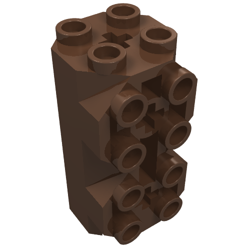Lego Brick Special Octagonal 2 x 2 x 3 1/3 with Side Studs / Brown