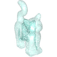 Lego Animal, Cat, Standing New Style [Plain] / Glitter Trans-Light Blue