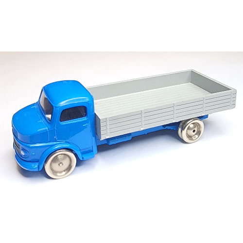 Lego HO Scale Mercedes Open Bed Truck - Gray Flatbed / Blue