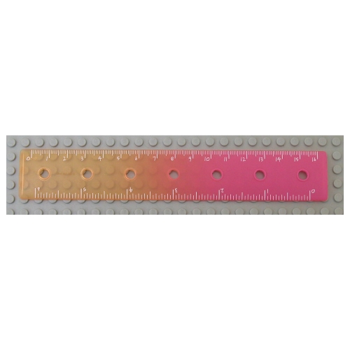 Lego Clikits Ruler, 6 inch / 16 cm, 7 Holes, Marbled Dark Pink Pattern