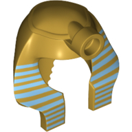 Lego Headdress Mummy with Thin Blue Stripes Print