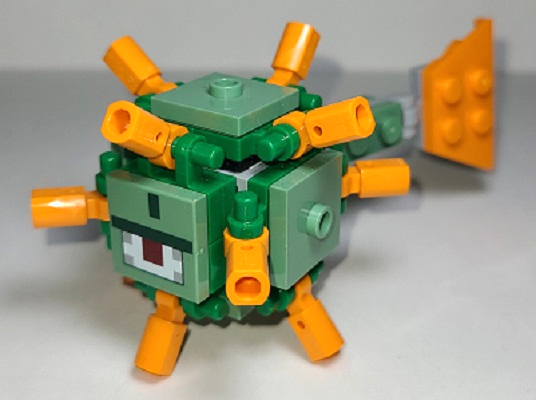 Lego Minecraft Guardian (White Brick 2 x 2 Inside) - Brick Built