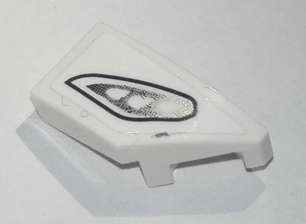 Lego Wedge 2 x 1 x 2/3 Right with Silver and Black Headlight Pattern (Sticker) - Set 76900