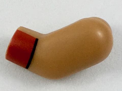 Lego Arm, Left with Red Cuffs Pattern / Medium Nougat