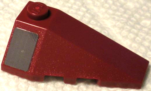 Lego Wedge 4 x 2 Triple Right with Dark Bluish Gray Rectangle Pattern (Sticker) - Set 75312