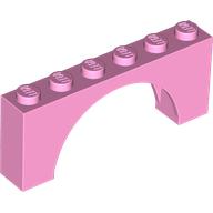 Lego Brick Arch 1 x 6 x 2 - Thin Top without Reinforced Underside [New Version] / Bright Pink