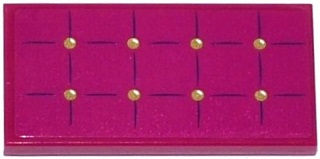 Lego Tile 2 x 4 with Magenta Mattress with 8 Gold Buttons Pattern (Sticker) - Set 41107 / Magenta