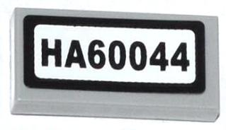 Lego Tile 1 x 2 with 'HA60044' Pattern (Sticker) - Set 60044