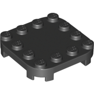 Lego Plate Round Corners 4 x 4 x 2/3 Circle with Reduced Knobs / Black