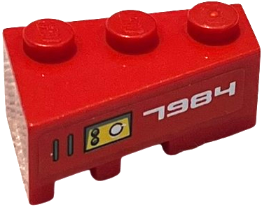 Lego Wedge 3 x 2 Right with White '7984' and Panel with Buttons Pattern (Sticker) - Set 7984