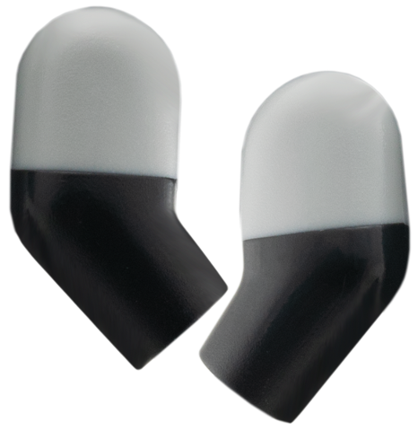 Lego Arm, (Matching Left and Right) Pair with Molded Light Bluish Gray Short Sleeves  Pattern / Black