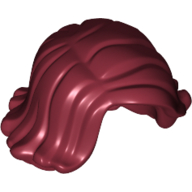 Lego Hair Mid-Length Swept Sideways / Dark Red
