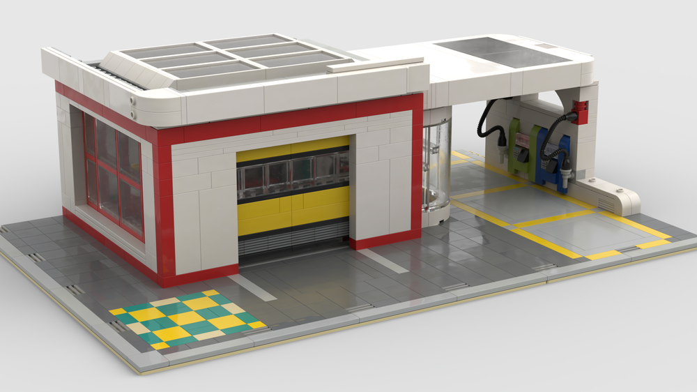 Lego Art Deco Gas Station Modular Building