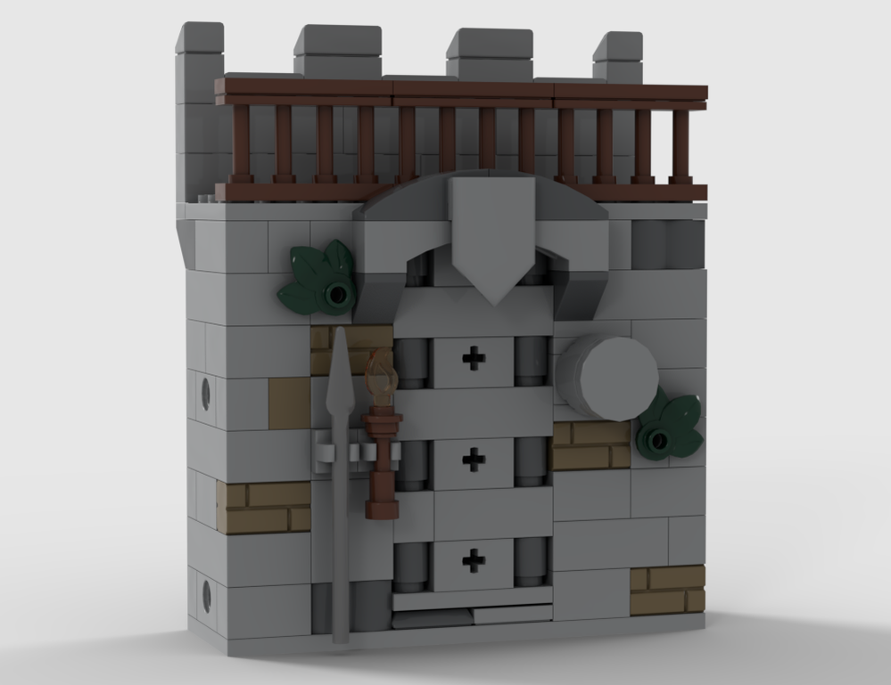 Lego Castle Wall with hidden Entrance - Bärenfels Mauer Modul mit Geheimgangsfunktion