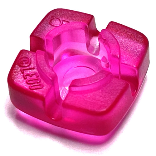Lego Clikits Icon, Square 2 x 2 Small, with Hole [Polished] / Trans-Dark Pink