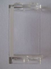 Lego Panel 1 x 2 x 3 - Solid Studs with White Stripe Pattern Model Left Side (Sticker) - Set 10220 / Trans-Clear