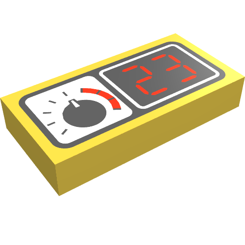 Lego Tile 1 x 2 with Gauge and "23" Print