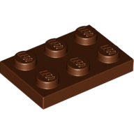 Lego Plate 2 x 3 / Reddish Brown