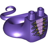 Lego Lower Body with Tail with Lavender Bella, Black/Gold Scales / Dark Purple