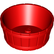 Lego Barrel Half Large with Axle Hole / Red