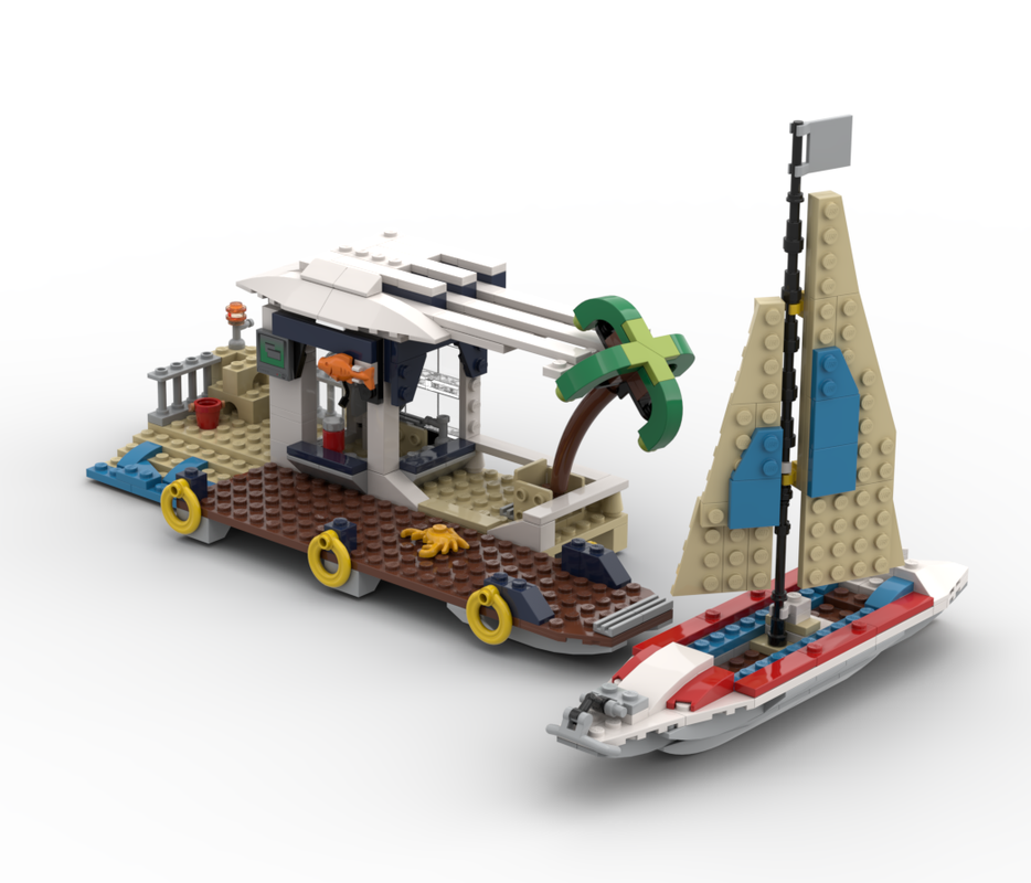 Lego 31083 alternate- The dock and the sailboat