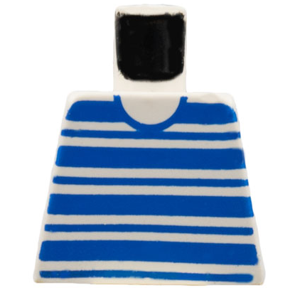 Lego Torso Horizontal Blue Stripes Pattern / White