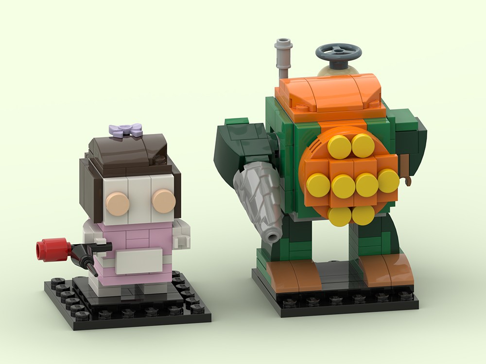Lego Big Daddy with Litle Sister BrickHeadz style