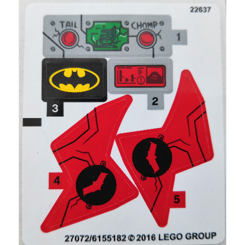 Lego Sticker Sheet for Set 76055-1