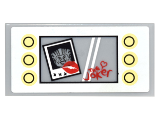 Lego Tile 2 x 4 with Lights and Mirror with Joker Photo with Lips and 'xxx' and Heart and 'The Joker' Pattern (Sticker) - Set 10937