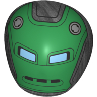 Lego Large Figure Shoulder Cover, Armor, Round, Smooth with Green Robot / Hydra Stomper Print