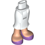 Lego Minidoll Hips and Long Skirt with Light Nougat Legs and Medium Lavender Shoes Print