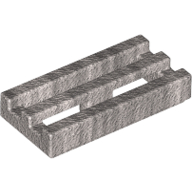 Lego Tile Special 1 x 2 Grille with Bottom Groove / Metallic Silver