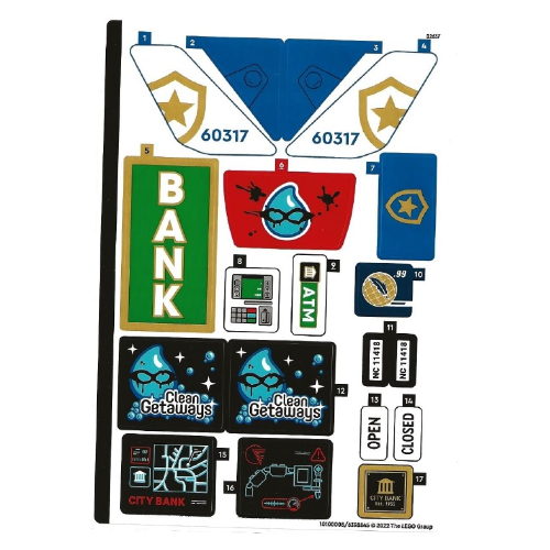 Lego Sticker Sheet for Set 60317-1 / [No Color/Any Color]