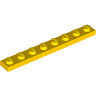 Lego Plate 1 x 8 / Yellow