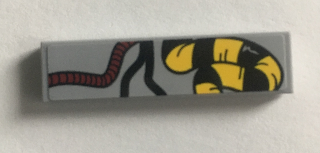 Lego Tile 1 x 4 with Red, Black and Yellow Hoses Pattern (Sticker) - Set 75157 / Light Bluish Gray