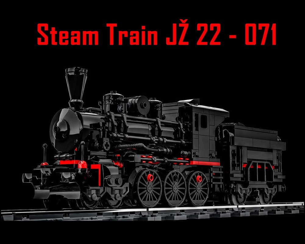 Lego JŽ 22-071 Steam Train MOC (Locomotive, Powered Tender)